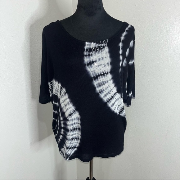 INC International Concepts Tops - INC. International Concepts Tie-Dye Short Sleeve Studded Knit Blouse Size Medium